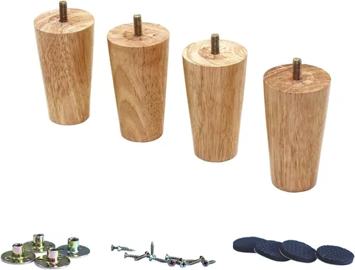 Miniatura 11 de WEICHUAN Patas de Madera Maciza Redondas de Repuesto para Sofá Sillón Silla Otomana Sofá de Dos Plazas Mesa de Café Gabinete Muebles