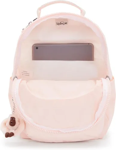 Miniatura 25 de Kipling Mochila pequeña Seoul para mujer, duradera, correas acolchadas para el hombro con funda para tableta, bolsa, Firma Emb, Mochila para tableta