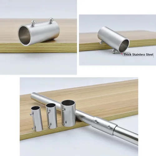 Miniatura 6 de Conector de varilla de tubo recto de acero inoxidable de 1.260 in para bastidores para colgar barandilla de valla (2 piezas)