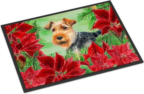 Miniatura 9 de Caroline's Treasures CK1311MAT Cavalier Spaniel Poinsettas - Felpudo de 18 x 27 pulgadas, tapete para puerta delantera, interior y exterior