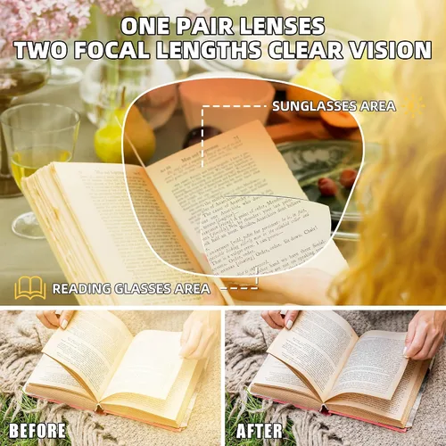Miniatura 4 de LADEESSE 3 Pack Reading Sunglasses for Women Fashion Cateye Sun Readers Outdoor Reading Glasses UV400