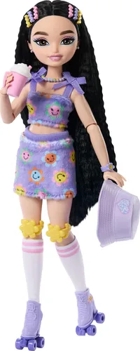 Miniatura 8 de Muñeca Barbie Dream Besties y accesorios, muñeca posable Barbie Brooklyn patinadora con temática de música y video con cabello castaño oscuro, 9
