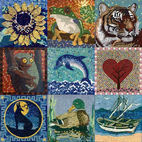 Miniatura 2 de Kits de proyectos de mosaico para adultos: Sé creativo y diviértete, Perro cuadrado de 7 pulgadas (18 cm)