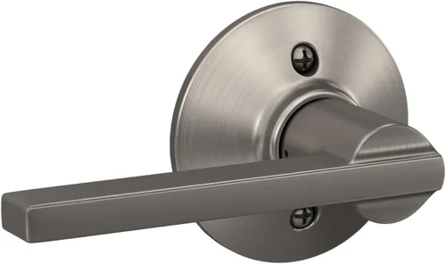 Miniatura 70 de Schlage F10 LAT 626 CEN Latitude - Manilla de puerta con moldura Century, cerradura de paso para pasillo y armario, cromo satinado