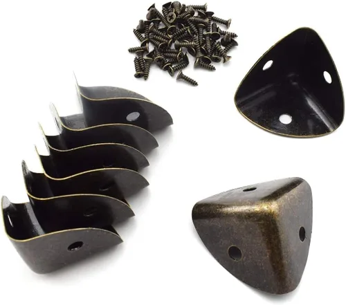 SDTC Tech Paquete de 8 protectores de esquina triangulares de aleación de zinc de 1 pulgada (0.984 in), cubierta de seguridad decorativa de metal