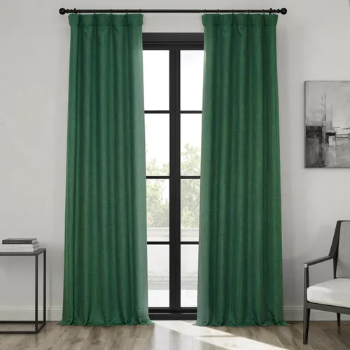 Miniatura 76 de HPD Half Price Drapes - Cortinas de lino sintético para sala de estar (2 paneles) - 100 pulgadas de ancho x 84 pulgadas de largo - Cortinas