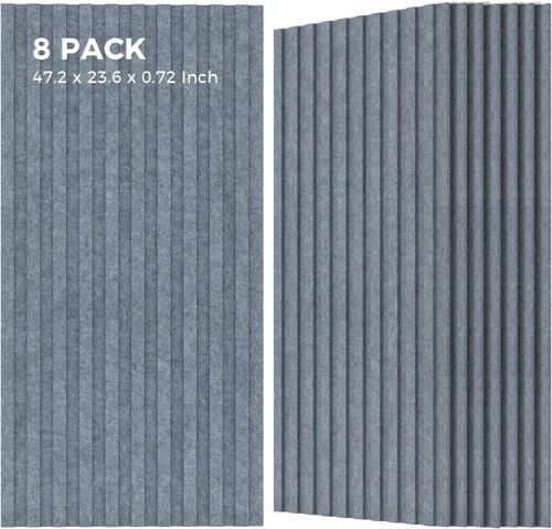 Miniatura 23 de Grandes paneles acústicos bicapa, juego de 4 paneles absorbentes de sonido, paneles a prueba de sonido de 120 cm x 60 cm x 1.8 cm para paredes