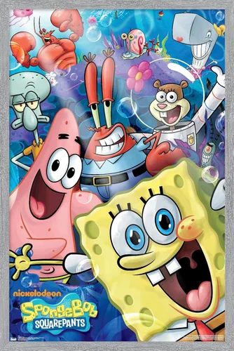 Miniatura 16 de Trends International Nickelodeon Spongebob - Póster de pared Joy, 14.725 x 22.375 pulgadas, versión con marco de madera tipo granero