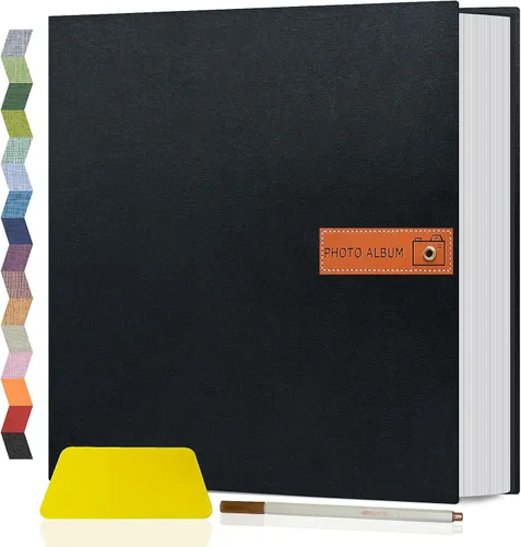 Miniatura 17 de Popotop Álbum de fotos grande autoadhesivo 4x6 5x7 8x10, álbum de recortes DIY, libro de fotos, regalos para mamá, familia, bebé y boda, con Azul