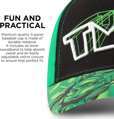 Miniatura 4 de Nickelodeon Gorra de béisbol para niños gorro ajustable Little TMNT para niños de 4 a 7 años color verde Verde
