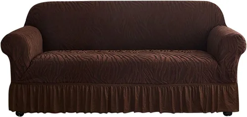 Miniatura 11 de MBROS Funda de sofá con falda, funda de sofá de alta elasticidad, protector de muebles para sala de estar, tela elástica de elastano, funda de sofá