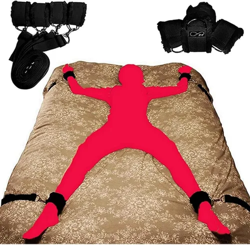 Miniatura 4 de Kit sexual para parejas debajo de la cama King, correas y restricciones sexis ajustables para amarrar debajo del colchón para parejas adultas