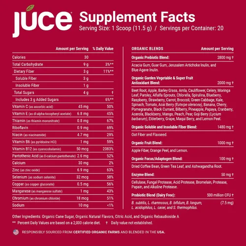Miniatura 8 de Terra Kai Organics JUCE Greens – Mezcla para bebida superalimento - Impulsa la inmunidad y la desintoxicación con USDA vegetales verdes orgánicos