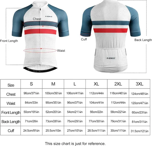 Miniatura 6 de INBIKE Maillot de ciclismo para hombre, 3 bolsillos traseros, absorbe la humedad, manga corta, secado rápido, reflectante, camisas de ciclismo