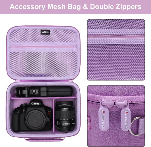 Miniatura 4 de Estuche para cámara compatible con Canon EOS Rebel T7/R50/R6 Mark II/R100/R50 V/T6/R8/R10/R5 Mark II/RP/R7/5D Mark IV/SL3/R5/T100 DSLR SLR Cámara