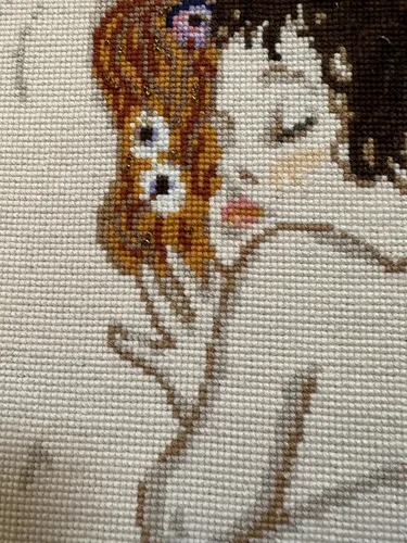 Miniatura 9 de RIOLIS - Motherly Love After G. Klimt 916, kit de punto de cruz de San Valentín de 11,81 pulgadas x 13,78, kits de punto de cruz para principiantes