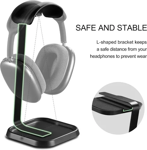 Miniatura 3 de Soporte para auriculares, soporte curvo para auriculares con bandeja de almacenamiento, soporte de auriculares para juegos para AirPods Max, AirPods