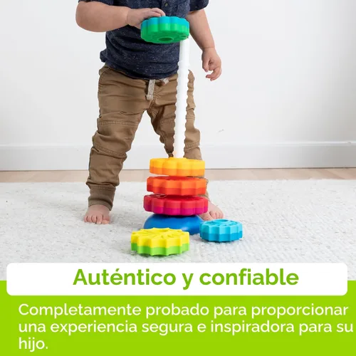 Miniatura 5 de Fat Brain Toys SpinAgain, juguetes para apilar y girar para bebés y niños pequeños de 1 año o más