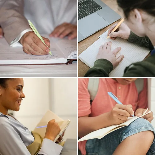 Miniatura 4 de Drawdart Paquete de 14 bolígrafos de bola, tinta negra de 1,0 mm de punto medio, lindos bolígrafos pastel para oficina, retráctiles - para escritura