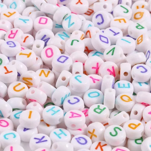 Miniatura 21 de 1000 cuentas redondas blancas de números acrílicos de 0.16 x 0.27 pulgadas, figura colorida de 0-9 pulgadas, cuentas para hacer joyas y pulseras
