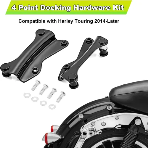Miniatura 3 de Mofun Kit de Hardware de Acoplamiento de 4 Puntos de Liberación Rápida Tour Pack Kit de Acoplamiento de Respaldo Compatible con Harley Touring Road