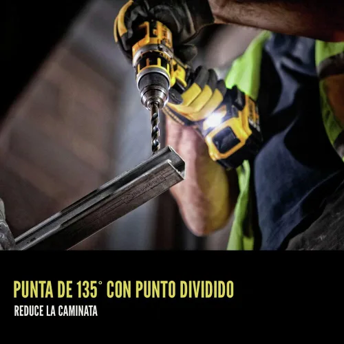 Miniatura 5 de DEWALT Juego de brocas, 21 brocas DEWALT de acero de alta velocidad, revestimiento de óxido negro y dorado, punto dividido de 135 grados, hélice