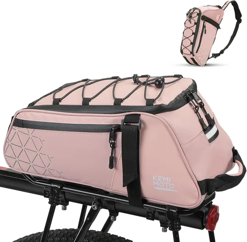 Miniatura 11 de KEMIMOTO Bolsa trasera para bicicleta – Bolsas de PVC resistentes al agua de 8 L para portabicicletas, alforja para maletero de bicicleta para Gris