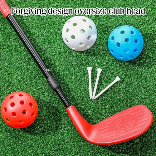Miniatura 6 de Realspring Juego de palos de golf ajustables para patio trasero, palos de astillado de plástico, bolas de plástico para exteriores, interiores