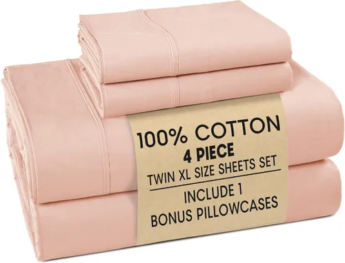 Miniatura 67 de Casa Platino Sábanas de cama individual XL, sábanas de 100 % algodón con 2 fundas de almohada, tejido percal crujiente y sensación acogedora, verde