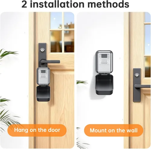Miniatura 3 de Caja de Seguridad para Llaves con Diales Luminosos, Caja de Seguridad Impermeable para Montaje en Pared para Llaves con Código, Caja de Seguridad