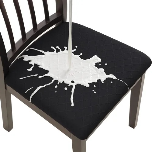 Miniatura 19 de Fuloon Fundas Elásticas para Cojines de Asiento 6 Piezas, Fundas Lavables para Asientos de Sillas, Fundas para Sillas de Comedor para Hotel