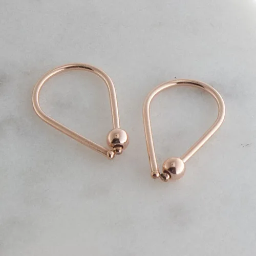 Miniatura 18 de Aretes pequeños de plata de ley 21 GA de 0.472 in con gancho de arco de herradura