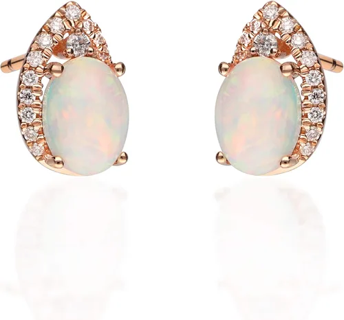 Miniatura 2 de Gin & Grace Pendientes de oro rosa de 14 quilates con ópalo natural (SI1) para mujer