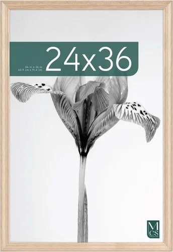 MCS Studio Gallery - Marco para Póster Clásico 24x36 Madera Diseñada con Veta de Madera Natural, Colgado de Pared Vertical y Horizontal Marco Grande