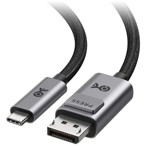 Cable Matters Cable bidireccional USB-C a DisplayPort 2.1 de 40 Gbps - 3.0 ft / 3 pies, DP40 (UHBR10), 8K @120Hz / 4K a 480Hz, cable DisplayPort a