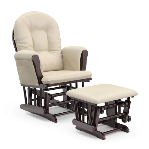 Miniatura 21 de Storkcraft Planeador de Aro Premium y Otomana (Chevron Blanco/Gris) — Planeador de Guardería con Certificado GREENGUARD Gold, Artesanía de Madera