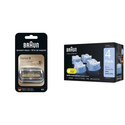 Braun Cabezal de repuesto para afeitadora eléctrica Serie 9, 92S, compatible con todas las maquinillas de afeitar eléctricas Series 9 y cartuchos de