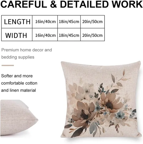 Miniatura 2 de Fundas de cojín decorativas modernas de lino con diseño de flores en acuarela, decoración del hogar al aire libre, primavera y verano, margaritas