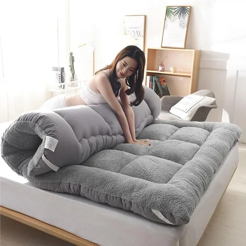 Futon Furniture - Colchones tradicionales japoneses para futón, tapetes de cojín plegables de tatami, cama de dormir de 4 pulgadas de grosor y