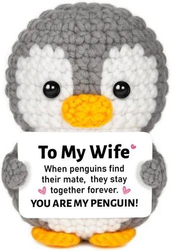 Miniatura 19 de Regalos para relaciones a larga distancia para novio, novia, amistad, regalos de Thinking of You para mejor amiga, pareja, pingüino de ganchillo