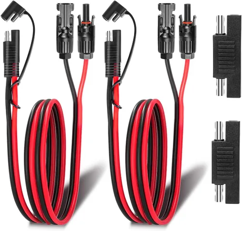 Miniatura 9 de Ansoufien Conectores de panel solar a adaptador SAE, cable de extensión de panel solar de 5 pies, cable de 10 AWG con adaptador de polaridad SAE