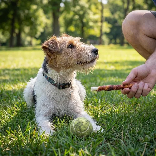 Miniatura 10 de MON2SUN Golosinas de cuero crudo envueltas en pato de 5 pulgadas para cachorros y perros pequeños, promueve la salud dental, aperitivos saludables