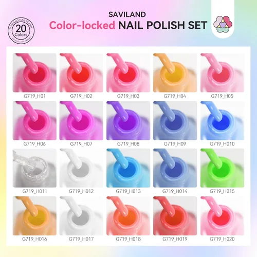 Miniatura 2 de SAVILAND Juego de esmaltes de uñas de 20+3 colores: 0.2 fl oz de secado rápido pastel kit de esmalte de uñas regular primavera verano esmalte