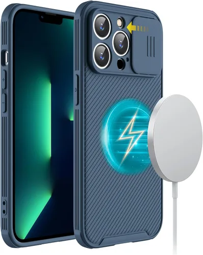 Miniatura 9 de Funda para iPhone 14 compatible con Magsafe, funda protectora de cámara iPhone 14 [compatible con carga inalámbrica] con cubierta deslizante
