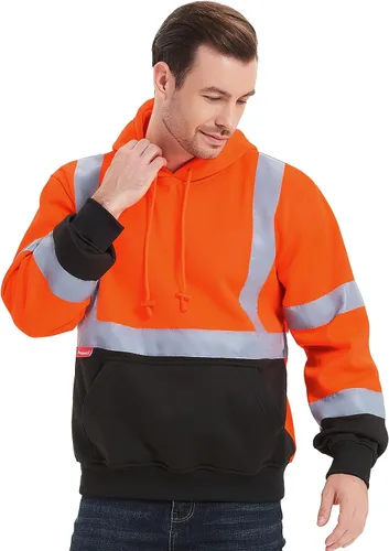 Miniatura 6 de ProtectX Hi Vis - Sudadera con capucha para hombres y mujeres, de alta visibilidad, reflectante, con bolsillos, para construcción, trabajo, clase 3