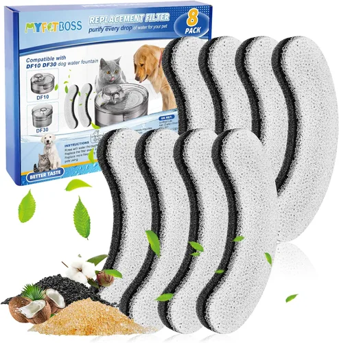 Miniatura 9 de Reemplazo de filtro de cuenco de agua para perros, filtros de fuente para mascotas para dispensador de agua para perros DF10 y DF30 (paquete de 12)