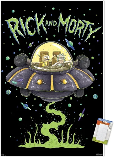 Miniatura 11 de Trends International Rick And Morty - Póster de pared de barco, 14.725 x 22.375 pulgadas, versión enmarcada de madera de granero