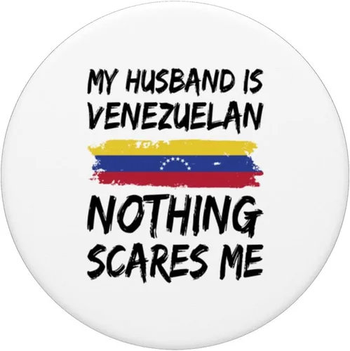 Miniatura 3 de My Husband Is Venezuelan Nothing Scares Me Venezuela Flag PopSockets intercambiables PopGrip