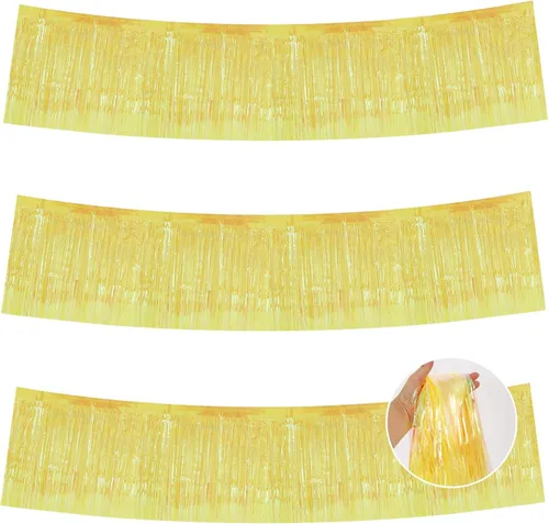 Miniatura 11 de BEISHIDA 3 Paquetes de Guirnalda de Flecos de Lámina Metálica Arcoíris Oscuro para Colgar en la Pared, Banderas de Oropiel para Halloween, Flotas