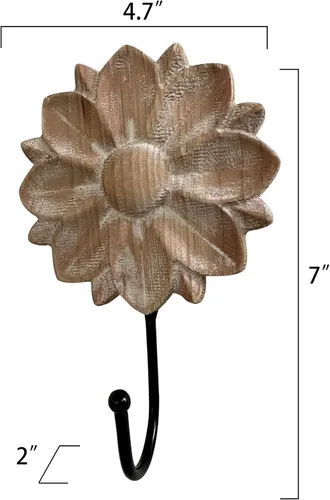 Miniatura 5 de dwellington Ganchos para Toallas con Flores Ganchos Decorativos Colgador para Colgar Ropa, Llaves, Toallas - Gancho Decorativo de Montaje en Pared